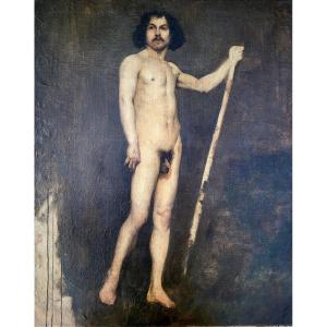 Male Academic Nude (edmond Jean-charles Laethier 1858–1889)