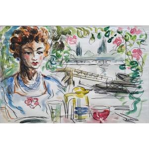 Déjeuner à La Bouille - Pierre Le Trividic (1898-1960)