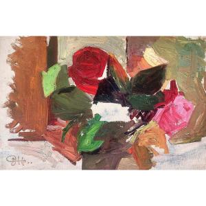 Bouquet Of Roses By Joseph Delattre (1858-1912)