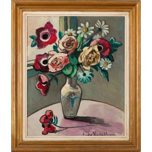 Anemone Bouquet - By André Verdilhan ( 1881- 1963 )