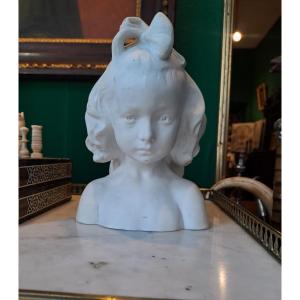 Sèvres Bust Of A Little Girl Signed Muller, Art Nouveau Period, 1906