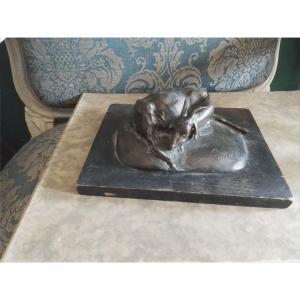 Luppi Ermenegildo Bronze Sculpture Lying Goat Late 19th Century Early 20th 