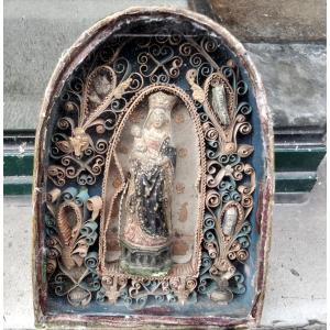 Rare Reliquary With Quills Containing Several Relics: Saint Pius, Saint Claire, 18th Century