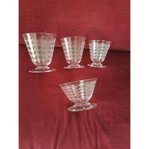 Baccarat Quiberon Pattern, 39 Glasses, Good Condition