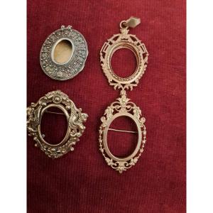 Four Small Frames For Miniatures? In Gilt Bronze, 17th/18th Century Style
