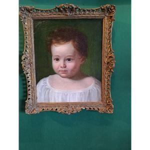 Child Portrait Mid-19th Century Oil On Canvas