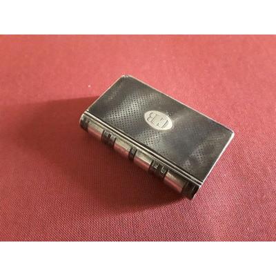 Russia Box Or Match Scraper Niellated Silver Book Shaped 19th Century