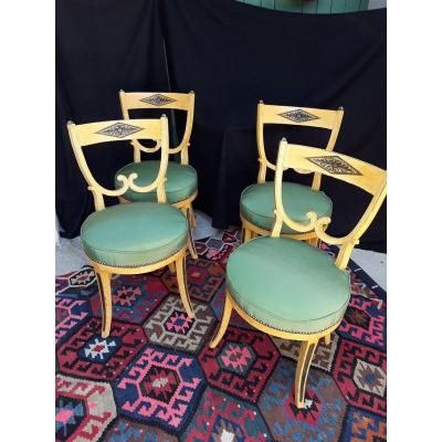 Chairs From A Suite Of 4 Late 18th Early 19th Italy Venice, Lombardy?