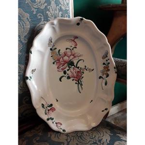 Strasbourg Scalloped Dish With Polychrome Decor Of Fine Flowers 18th Hannong Period