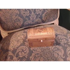 Form Box In Straw Marquetry 18th Century Work