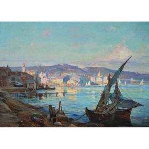 Montagne Louis (1879-1960) "evening At Martigues" Avignon Provence Grivolas Marseille France