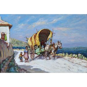 Hurard Joseph (1887-1956) "gypsies In Provence" Avignon Martigues Vidal Sea Marseille