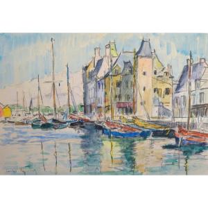 Reymond Carlos (1884-1970) "le Croisic, Quai De La Poissonnerie" Signac Manguin Guérande French