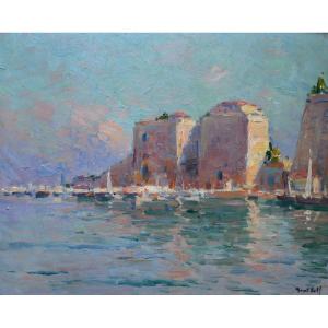 Isailoff Alexandre (1855-1934) “the Port Of Villefranche Sur Mer” Provence Russia Nice Antibes