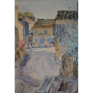 Lelée Léo (1872-1947) “village Street” Arles Fontvieille Alpilles Provence Avignon Lelee Baux