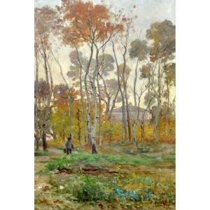 Brunel Jean-baptiste (1844-1919) "the Painter On The Island Of Barthelasse" Avignon Provence 