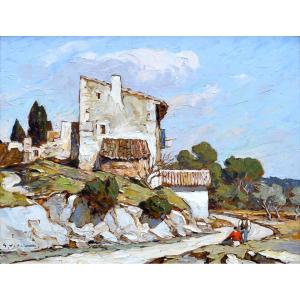 Vidal Gustave (1895-1966) "old Farm In Provence" Avignon Alpilles Fontvieille Eygalières 