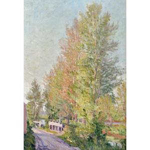 Pozier Jacinthe (1844-1915) "the Banks Of The Aven In Autumn" Pont Aven Paris Eragny Pissarro 