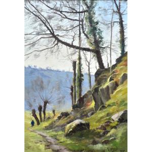 Renard Mary (1849-1925) “sarthe Valley Towards Alençon” Calvados Caen Paris Orne Saïn 