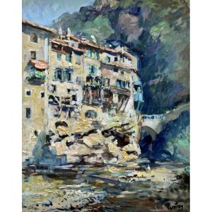 Pontoy Henri (1888-1968) "village Of Pont-en-royans, Isère" Grenoble Valence Drôme Provence