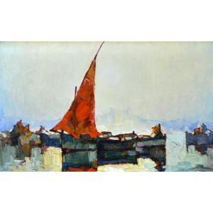 Pastour Louis (1876-1948) “smile Of May - Fishermen In The Bay Of Cannes” Provence Antibes