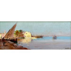 Nattero Louis (1870-1915) "la Pointe Du Brescon Aux Martigues" Provence Marseille Berre Paris