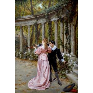 Auguste De La Brély (1838-1906) "lesson In Crossbow Shooting, 1878" Paris Louis XIII Macon