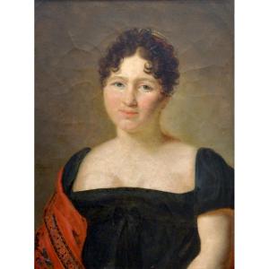 Jacques Delaplace (1767-1831) "portrait Of Madame" Woman, Napoleonic Empire, France, Paris