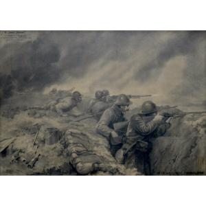 Pierre Marcel (1897-1969) "132nd Infantry Regiment At Mesnil Saint Georges" Ferté Macé War