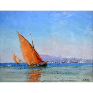 François Nardi (1861-1936) "sailboats In The Harbor Of Toulon (var)" Provence Marseille Paris 