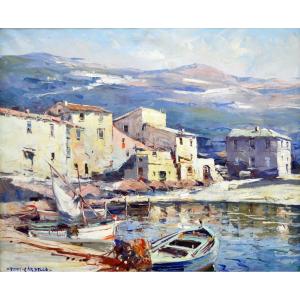 Cardella Tony (1898-1976) "the Port Of Centuri In Corsica" Bastia Ajaccio Nonza Pino Paris 