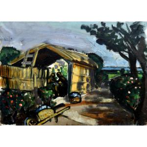 Chabaud Auguste (1882-1955) "the Flower-shaped Wash House At Mas Martin, Graveson" Provence 