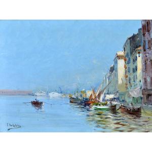 Nattero Louis (1870-1915) " Toulon Harbour (var) " French Provence Marseille Paris