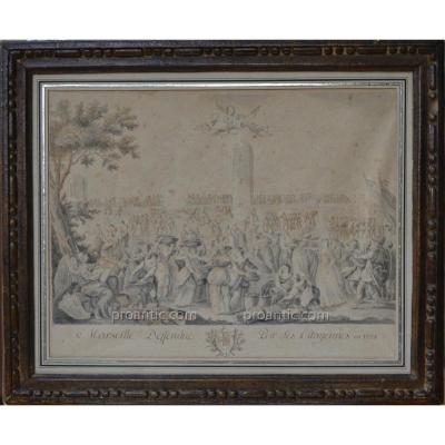 David Joseph-antoine (1725-1789) "marseille Deffendue By Its Citizens In 1524" Provence