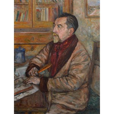 Mange José (1866-1935) "self-portrait Of The Artist" Toulon Félibre Poete Paris Provence Mistral