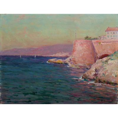 Isailoff Alexandre (1855-1934) "rocky Ledge In Marseille" Provence Olive Constantinople Russia