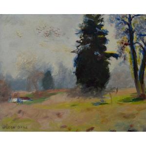 Gard Léon (1901-1979) "view Of The Bonshommes Park In Autumn" Isle Adam Tulle Paris
