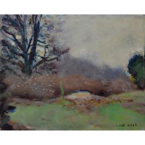 Gard Léon (1901-1979) "tree And Bush In Winter In The Park" Paris Tulle Isle Adam Bonshommes