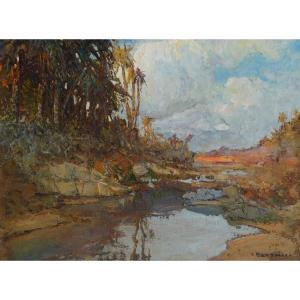 Bonamici Louis (1878-1966) "the Oasis In Algeria" Orientalist Morocco Tunis Provence Marseille