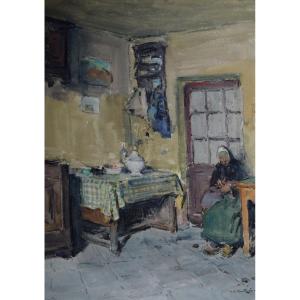 Montagne Louis Agricol (1879-1960) “provencal Kitchen” Avignon Provence Grivolas Paris Art