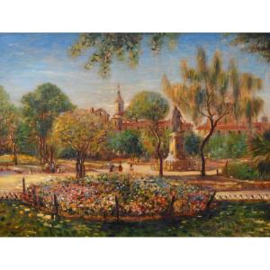 Pegurier Auguste (1856-1936)“garden Masséna In Nice” Saint Tropez Provence French Riviera Paris