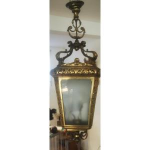 Vestibule Lantern In Gilt Bronze