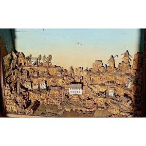 Large Diorama Village Scene XIX Eme