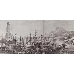 Pair Of Large Paper Panels On Wood