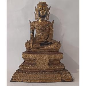 Gilt Bronze Buddha 34 Cm High Thailand 