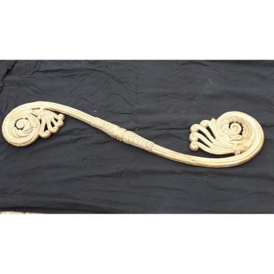 Carved And Golden Wood Element