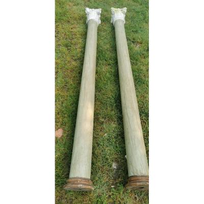 Pair Of Wooden Columns