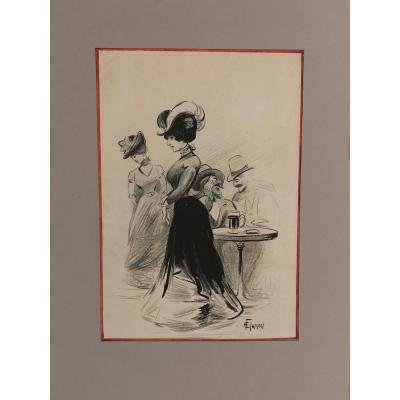 Press Drawing By Eugène Flament