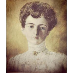 Portrait Of Young Pastel Woman