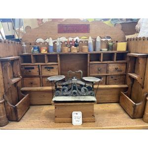 Old French Grocery Store In Varnished Wood